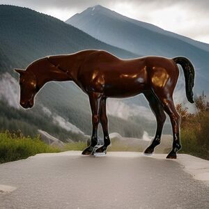 Vintage MARX TOYS Johnny West Brown Nodding Horse Action Figure w/ Movable Head